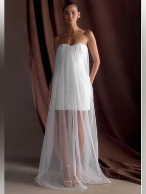 chinese dress ladies Larissa Satin Maxi Dress with Ruched Petals / Blush Gold | Meshki main image 0
